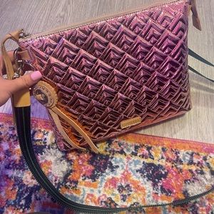 Consuela Quinn Pink Metallic Downtown crossbody purse
